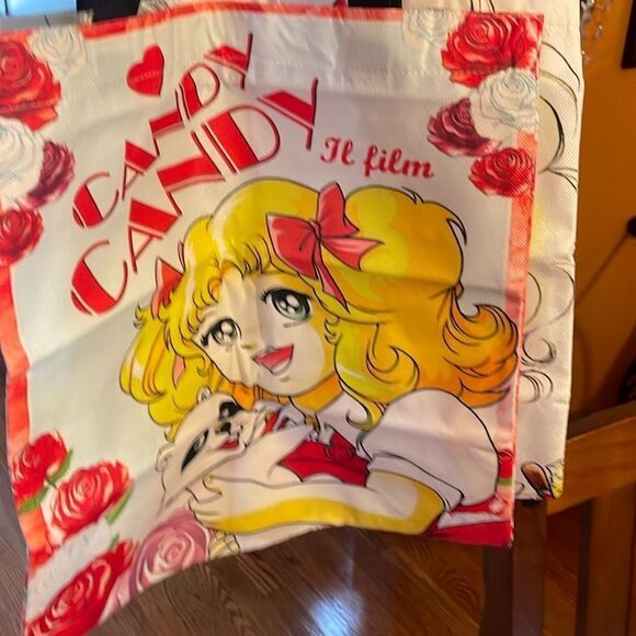 Candy Candy Anime Cartoon Tote Shopper School Bag Large 16” by 16” LINEN - Picture 8 of 8